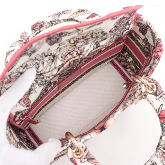 Lady Dior Pink and White Butterfly Floral Design - Picture 8 of 11